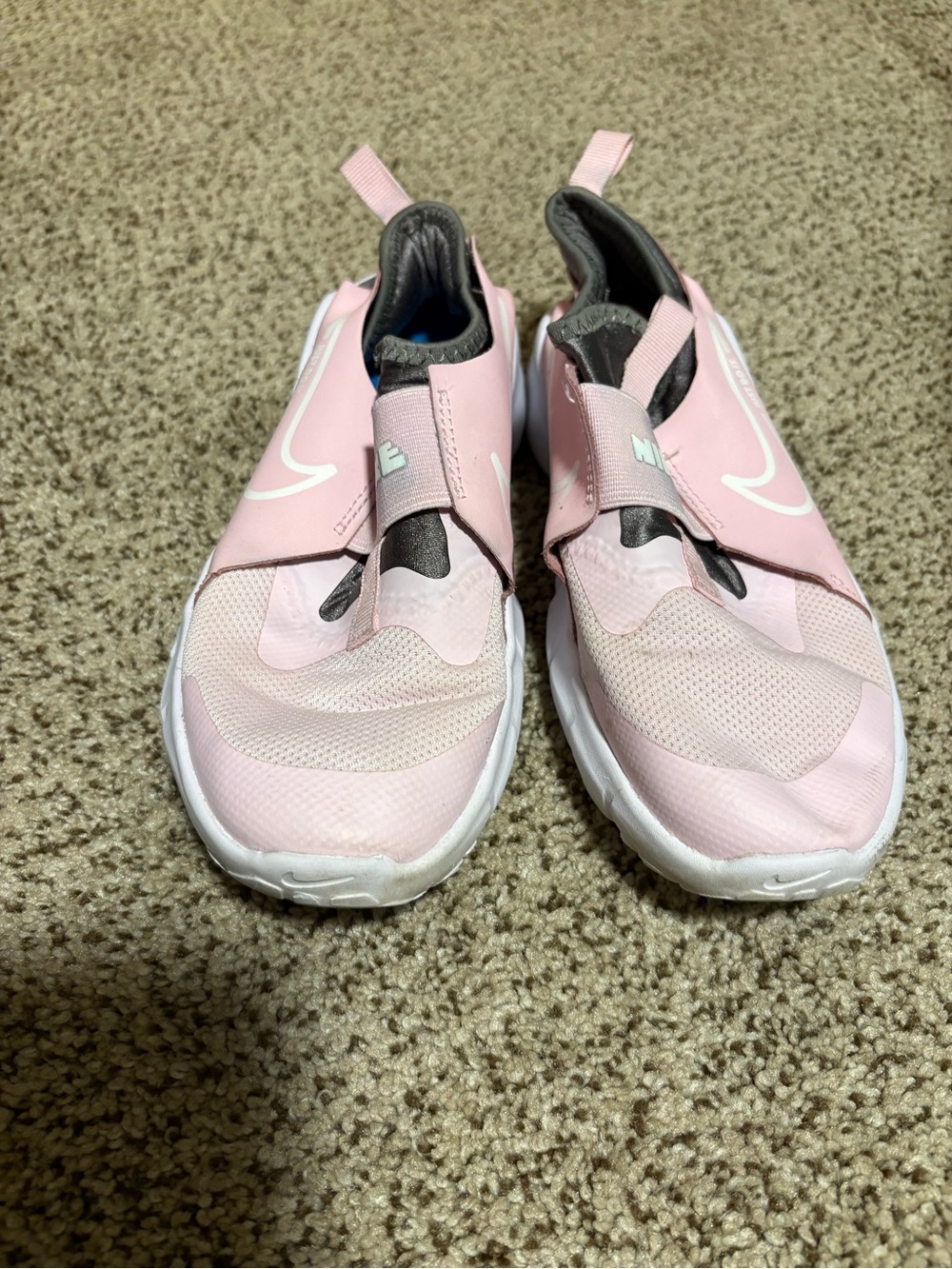 Nike Kids Pink Slip-On Sneakers with White Swoosh
